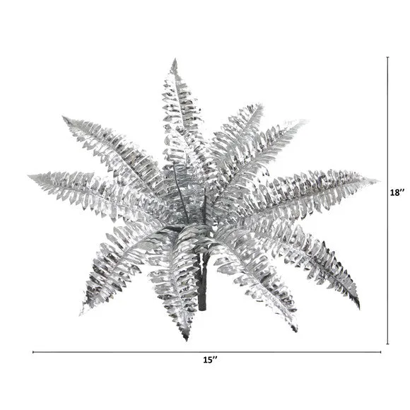 18" Metallic Boston Fern Artificial Plant (Set of 12)