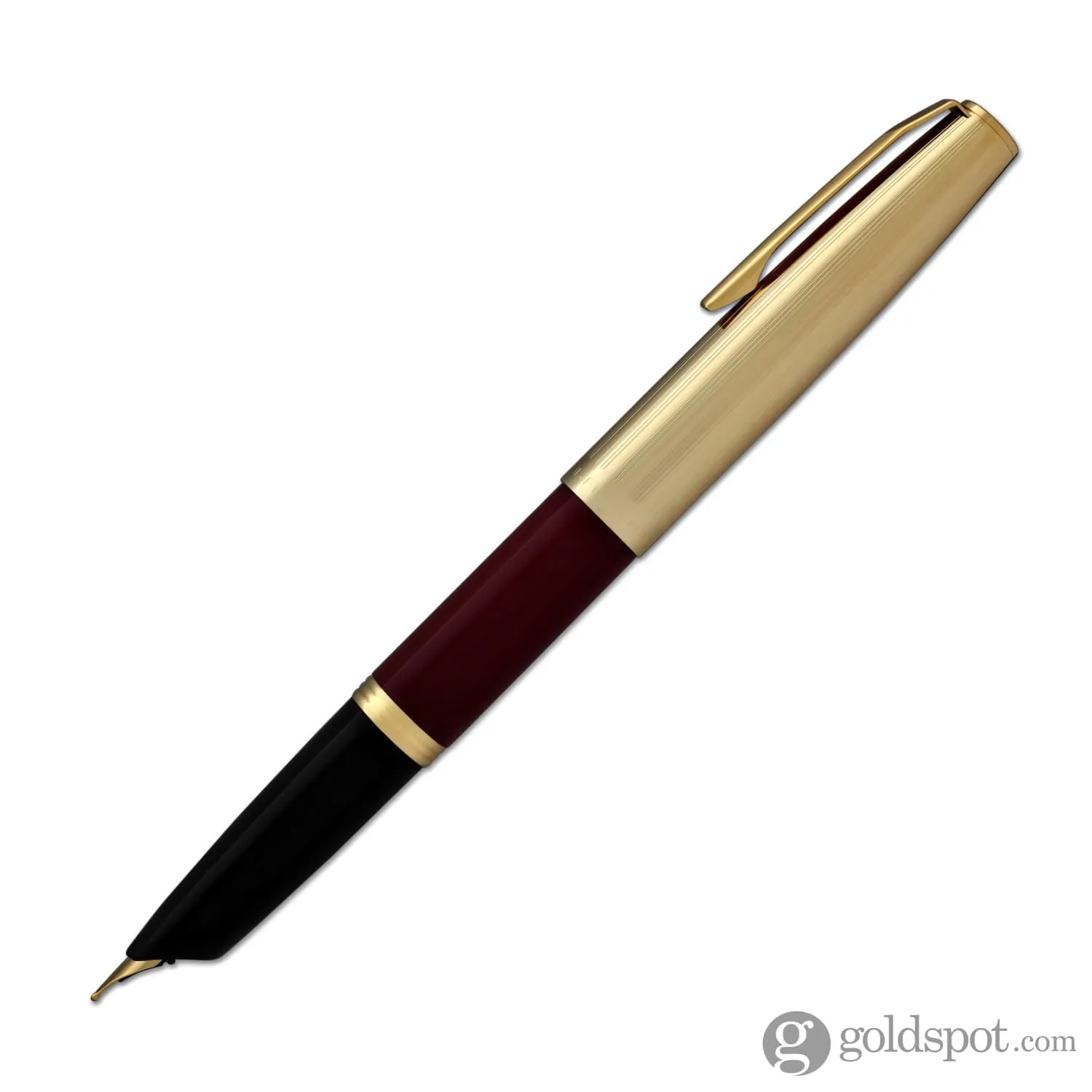 Aurora Duo Cart Fountain Pen in Bordeaux Resin with Gold Plated Cap - Medium Point
