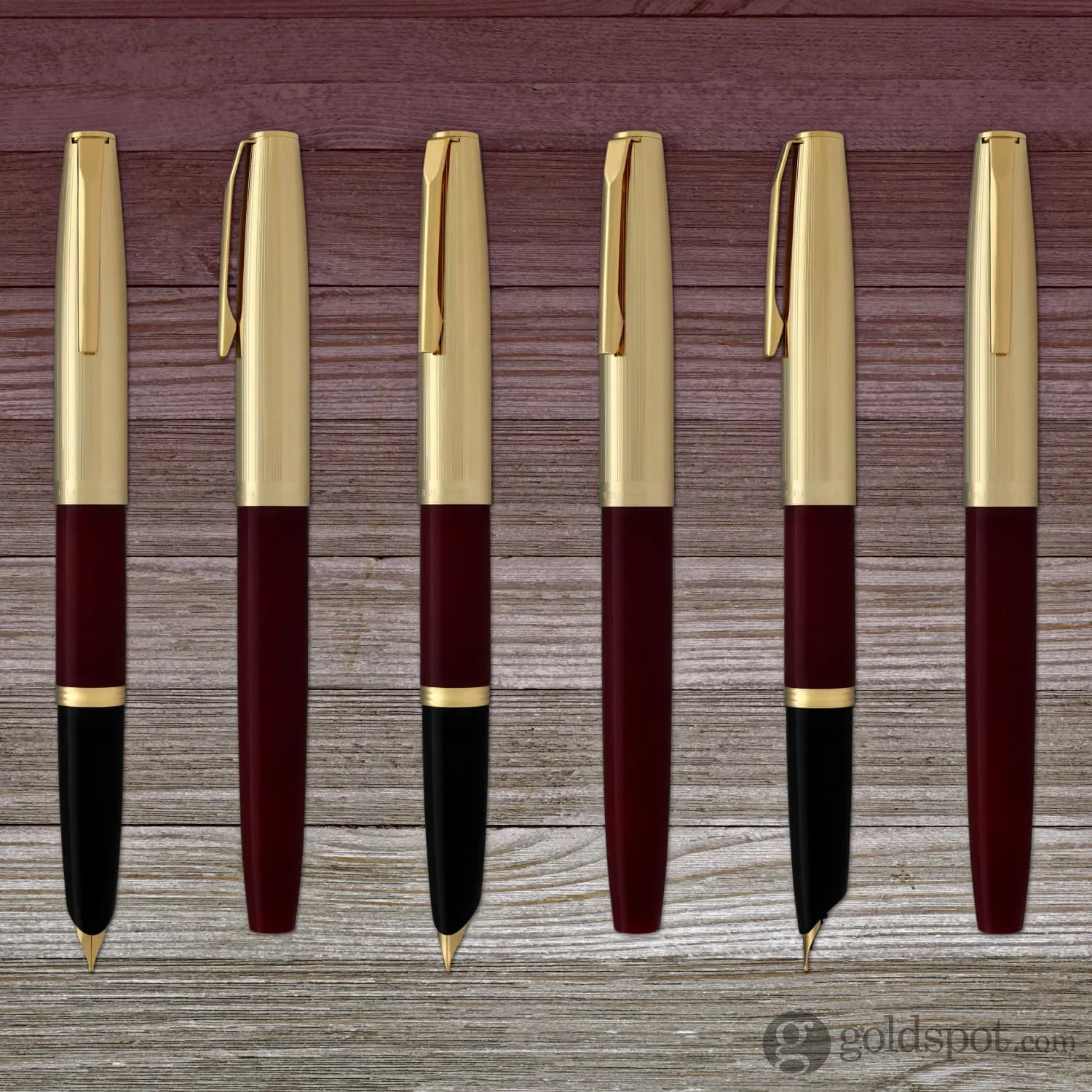 Aurora Duo Cart Fountain Pen in Bordeaux Resin with Gold Plated Cap - Medium Point