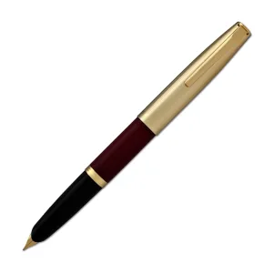 Aurora Duo Cart Fountain Pen in Bordeaux Resin with Gold Plated Cap - Medium Point
