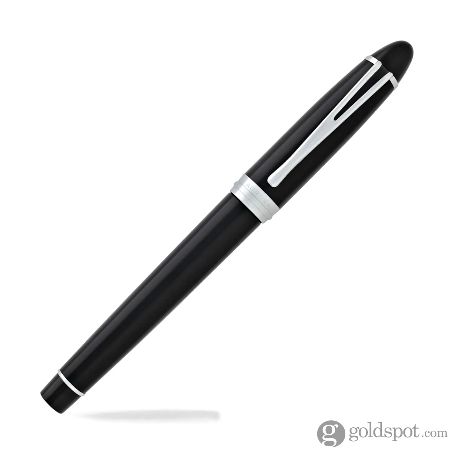 Aurora Ipsilon Deluxe Rollerball Pen in Black with Chrome Trim
