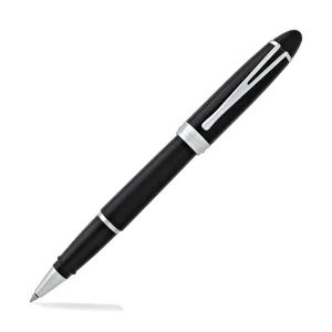 Aurora Ipsilon Deluxe Rollerball Pen in Black with Chrome Trim