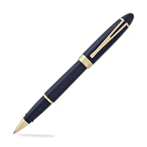 Aurora Ipsilon Deluxe Rollerball Pen in Blue with Gold Trim