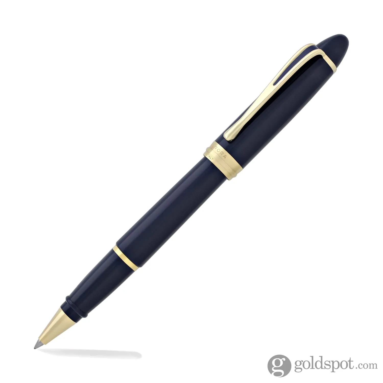 Aurora Ipsilon Deluxe Rollerball Pen in Blue with Gold Trim