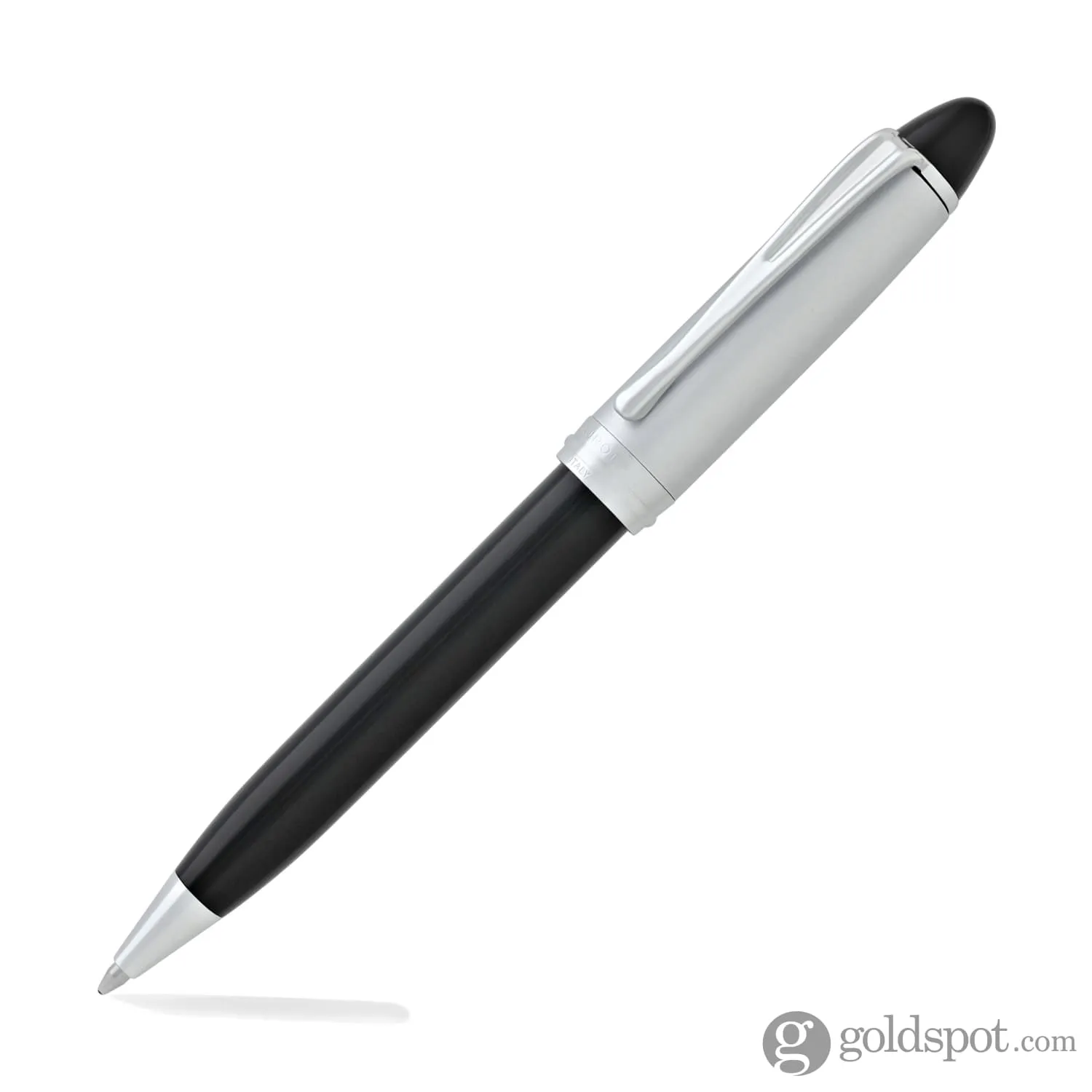 Aurora Ipsilon Metal Ballpoint Pen in Black & Chrome Cap Satin Finish