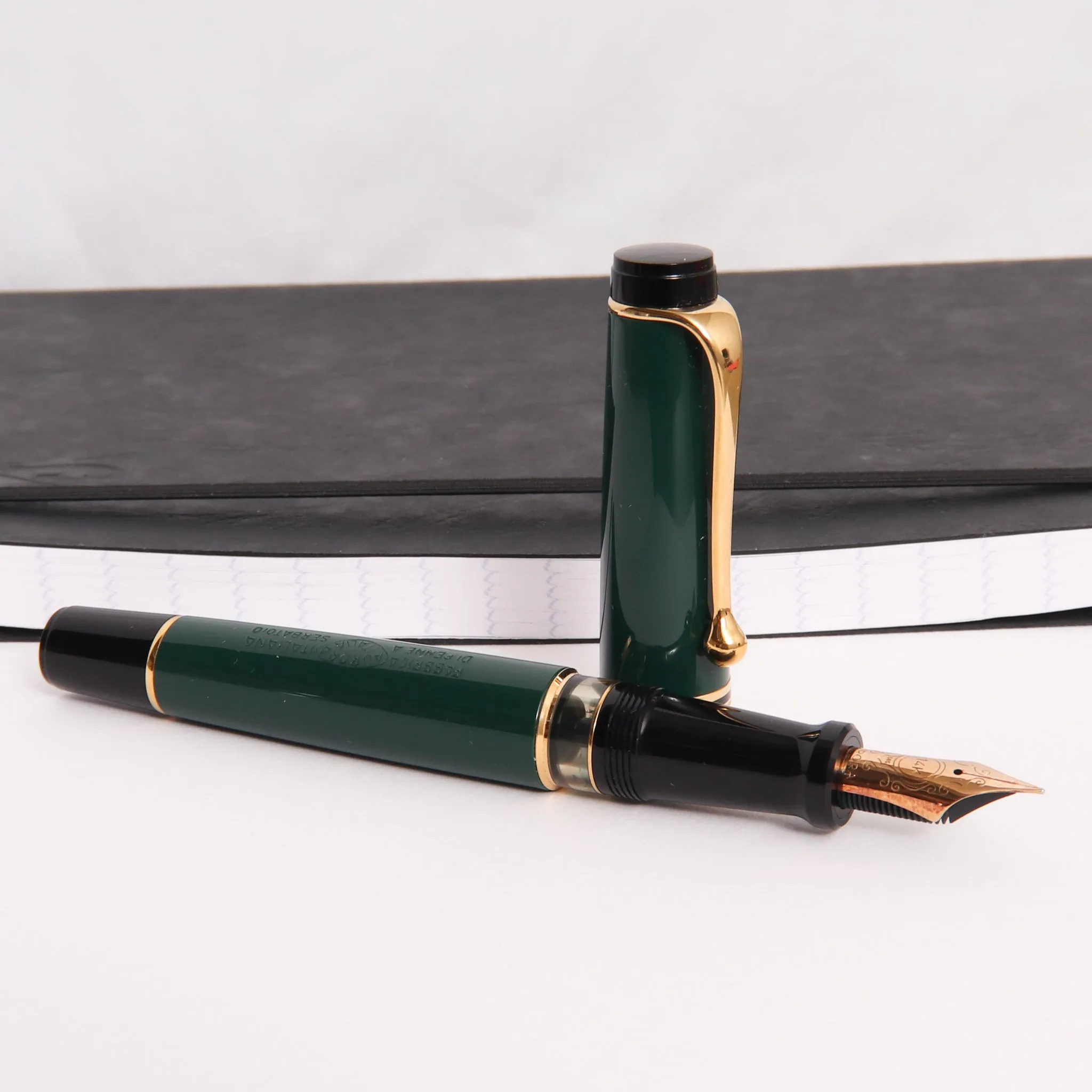 Aurora Optima Green & Gold Fountain Pen