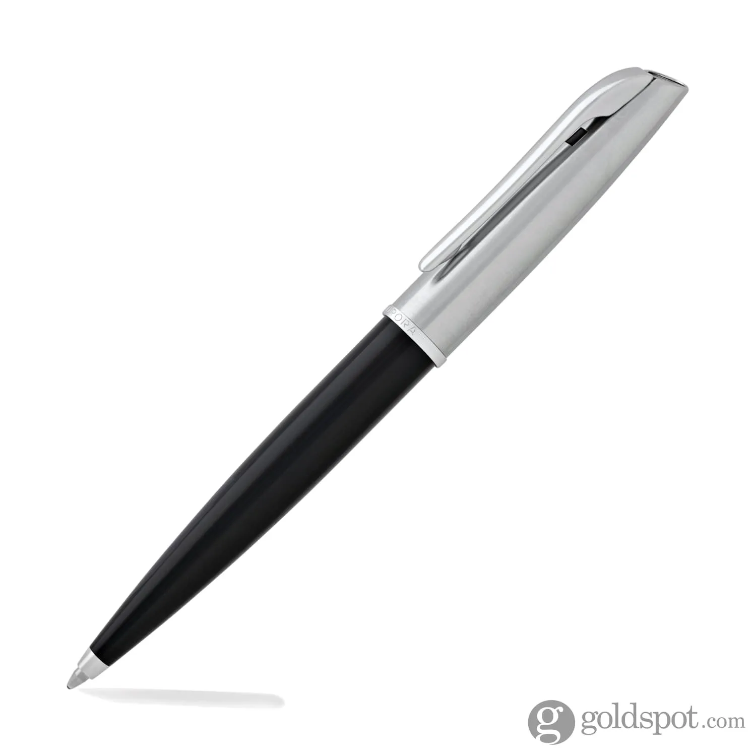 Aurora Style Ballpoint Pen in Black with Chrome Cap