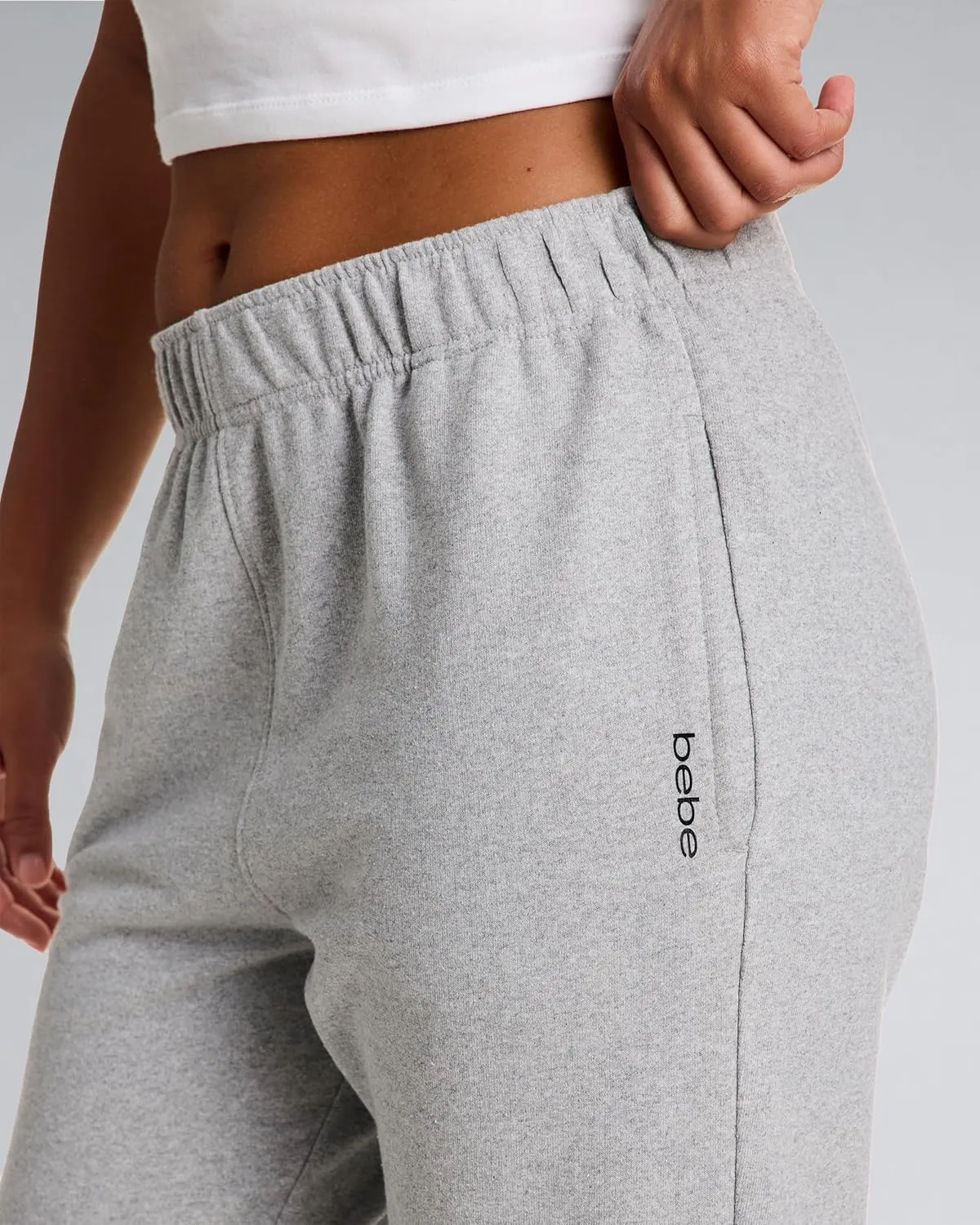 bebe Jogger or Wide Leg Sweatpants for Women, French Terry Baggy Sweatpants with Pockets, Womens Sweats