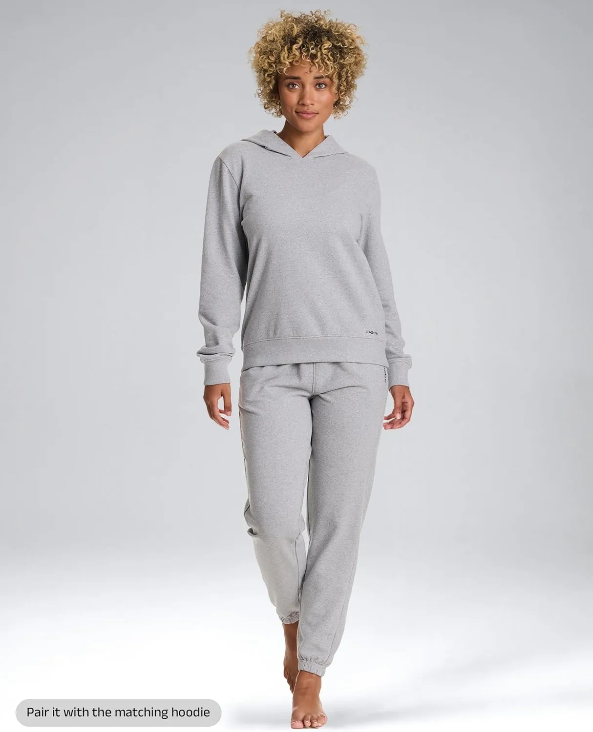 bebe Jogger or Wide Leg Sweatpants for Women, French Terry Baggy Sweatpants with Pockets, Womens Sweats