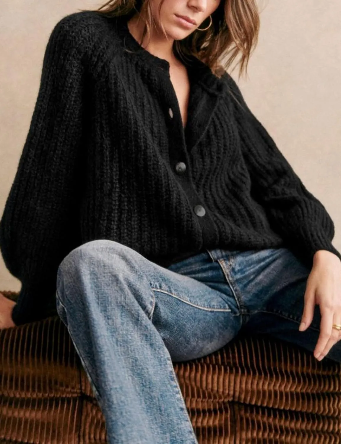 Bianstore Women's Casual Long Sleeve Crewneck Button Down Cardigan Sweater Knit Outwear