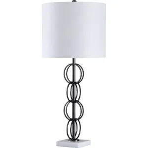 Calacatte Table Lamp - Black Chrome/White Marble 34.00"