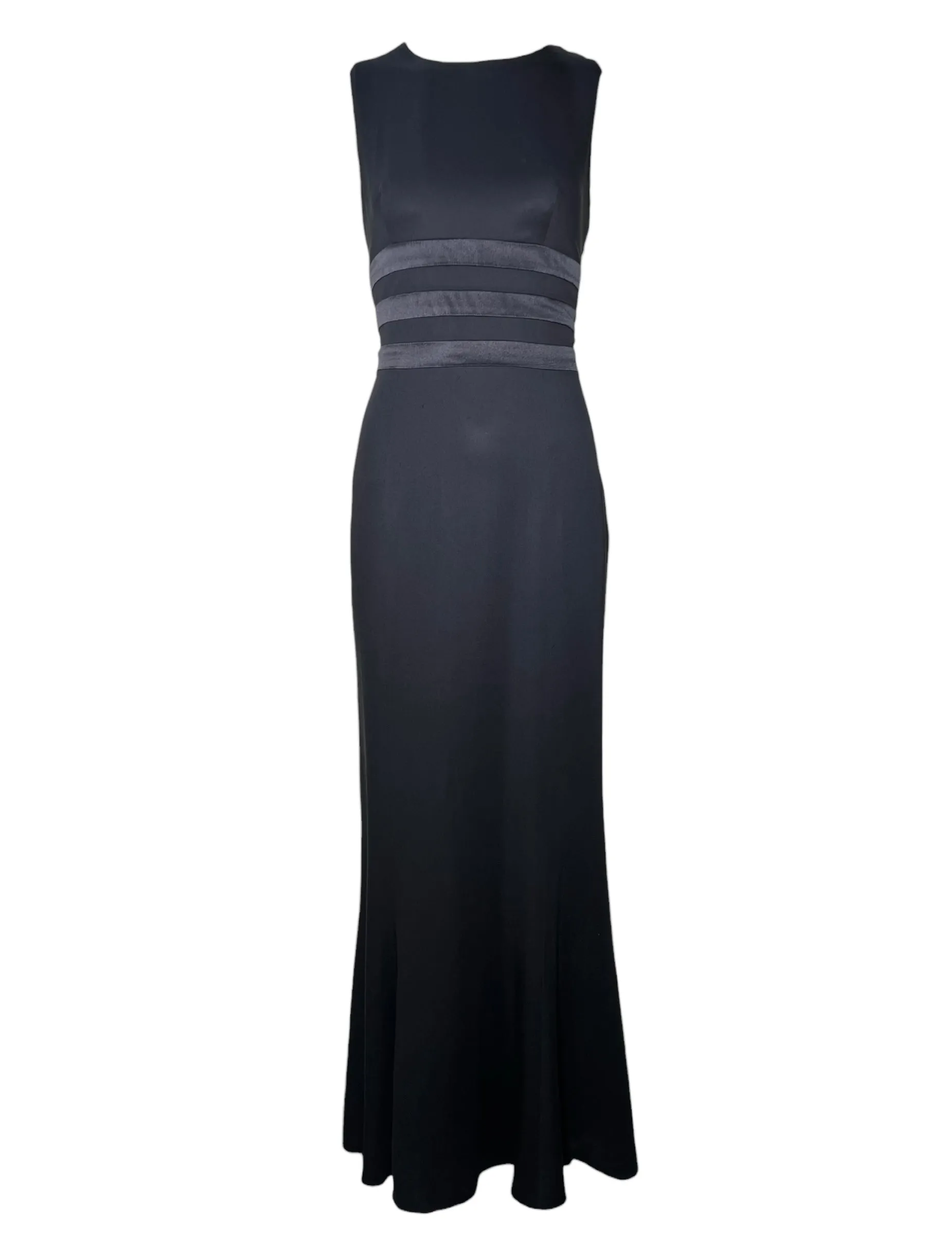 Caroline Herrera 2000s Black Gown with Sheer Beaded Back