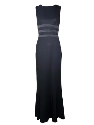 Caroline Herrera 2000s Black Gown with Sheer Beaded Back