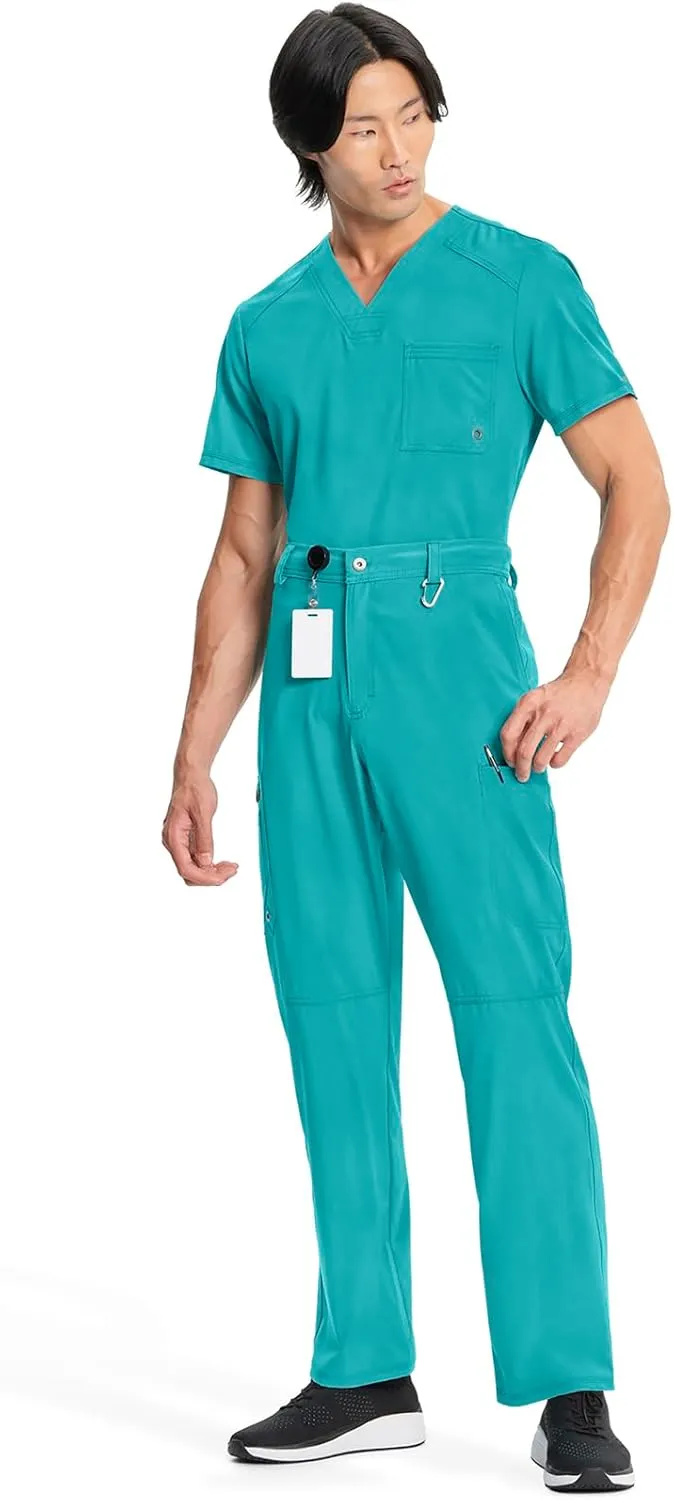 Cherokee Infinity Mens Scrub Pants Modern Fit 6 Pockets Tapered Leg with Drawstring - CK200A
