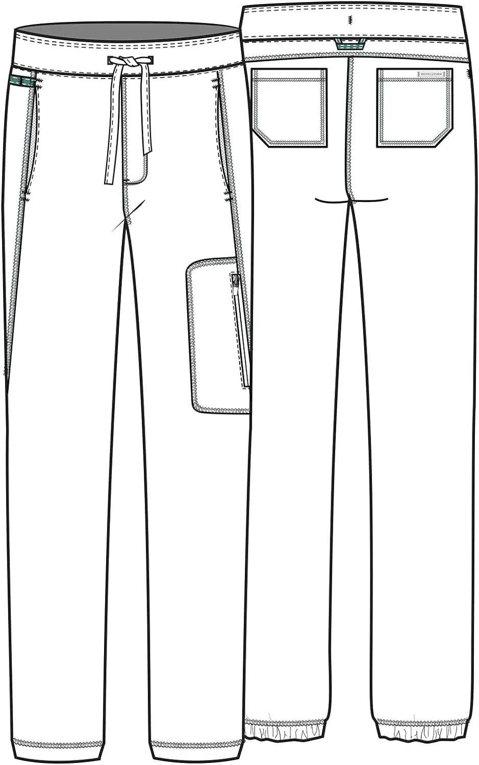 Cherokee Men Scrubs Pant Natural Rise Jogger with Zip Cargo Pocket WW012