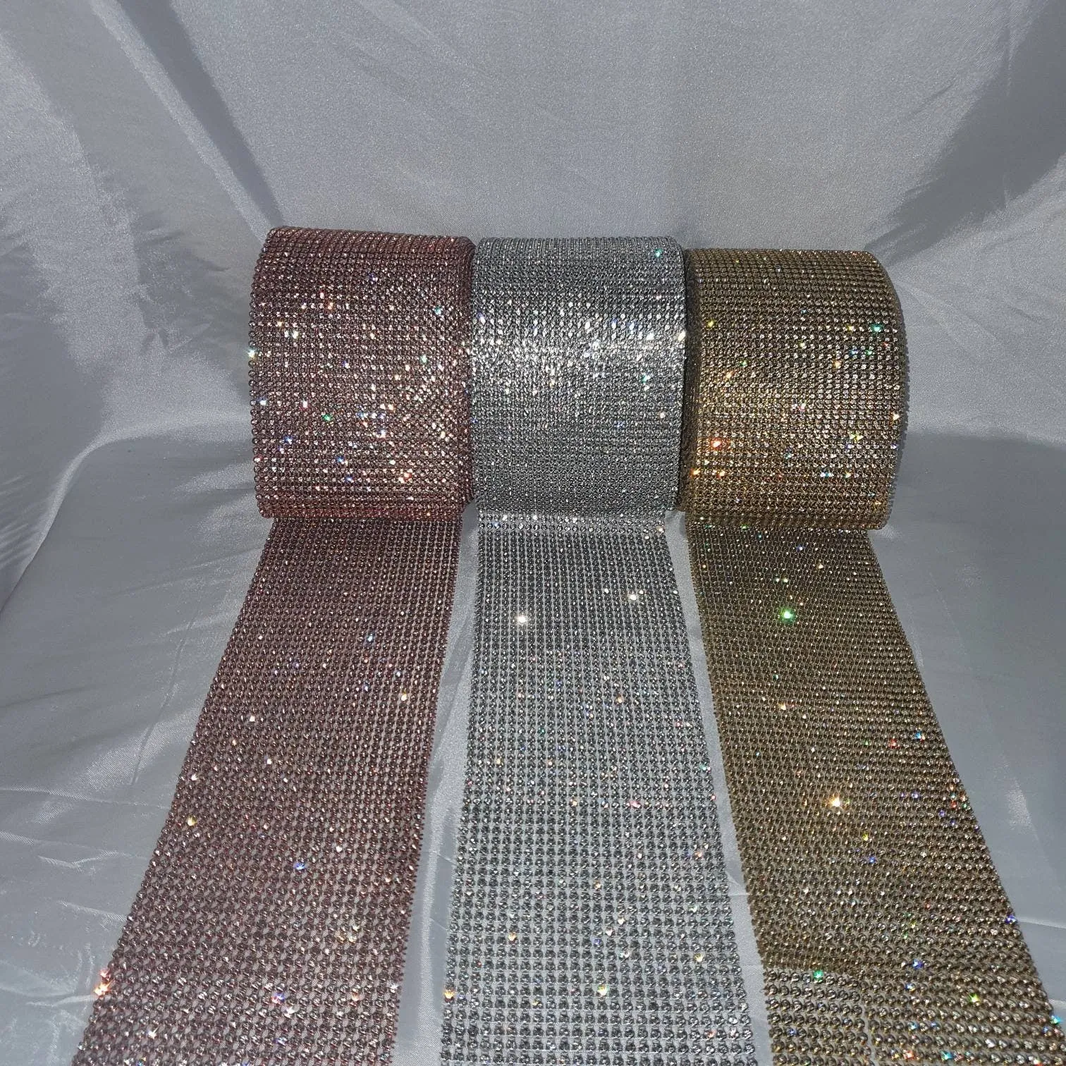 Clear crystal ribbon, 1yard. GLASS CLEAR STONES, gold or silver by Crystal wedding uk