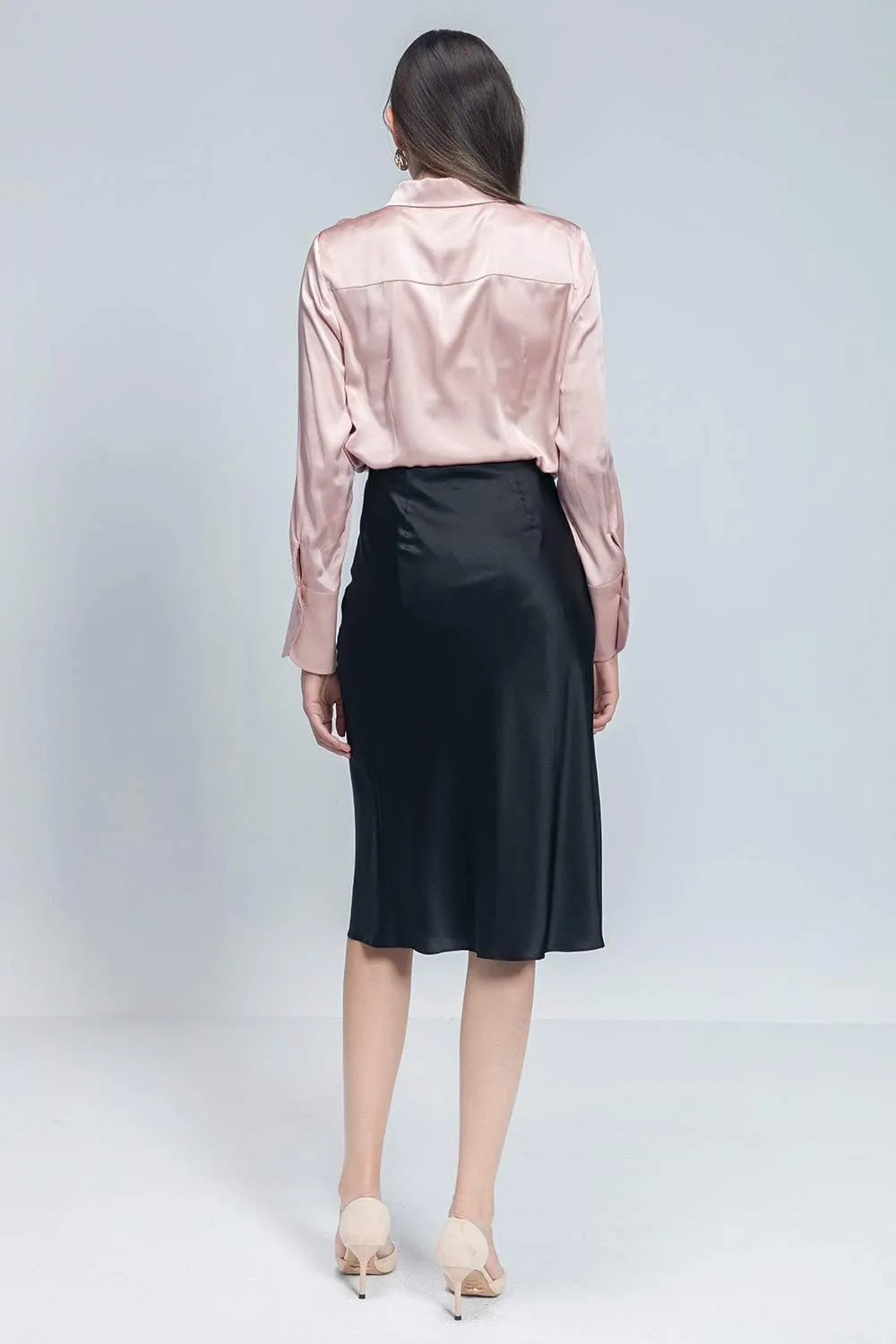 COLD POSH Silk Blouses for Women Elegant Tops Summer Spring Shirts Mulberry Silk Button Down Shirt