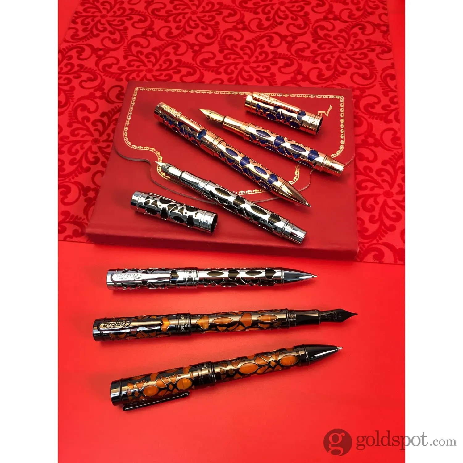 Conklin Endura Deco Crest Ballpoint Pen in Orange with Gunmetal Trim
