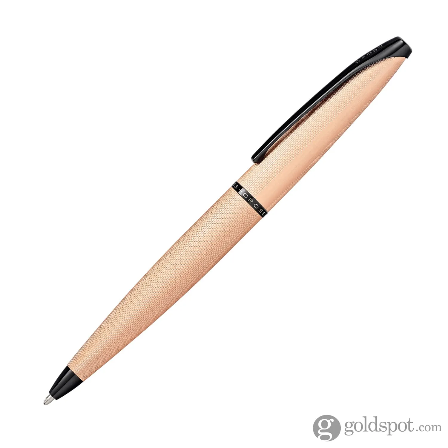 Cross ATX Ballpoint Pen in Brushed Rose Gold PVD with Etched Diamond Pattern