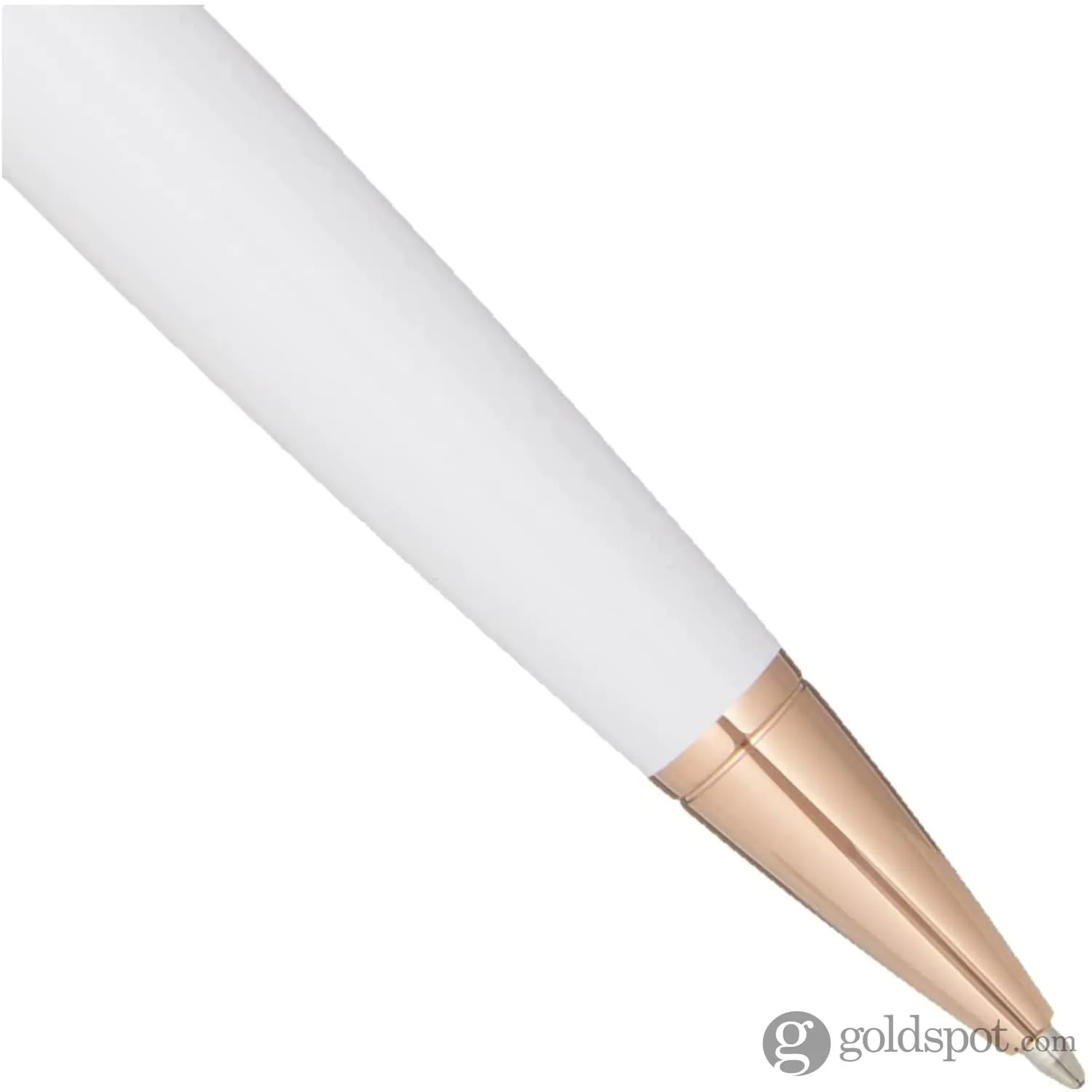 Cross Bailey Ballpoint Pen Pearlescent White Lacquer with Rose Gold Trim