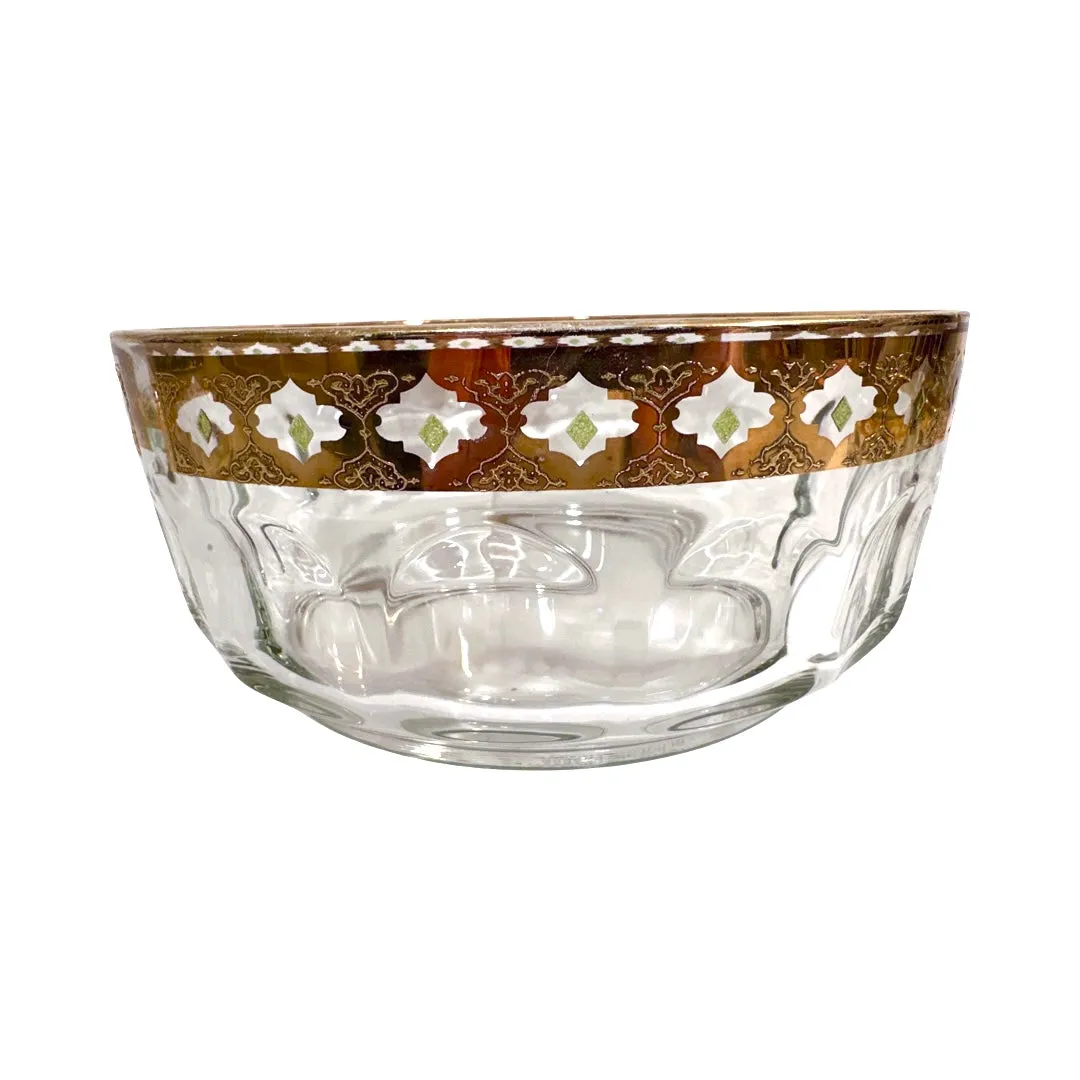 Culver Mid-Century Valencia Green 22-Karat Gold 5-Piece Salad Set
