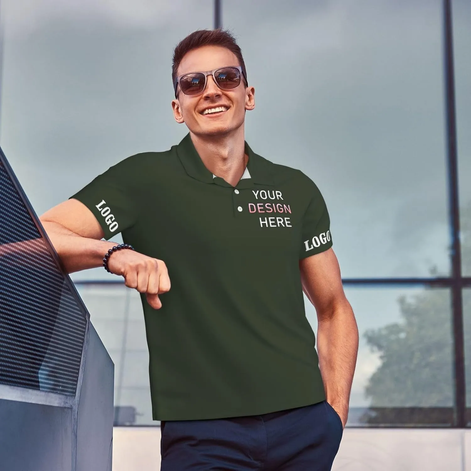 Custom Polo Shirt for Men Design Your Own Personalized Golf T Shirts Tee Front Print Text Photo Logo Name