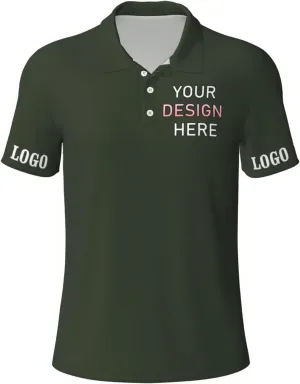 Custom Polo Shirt for Men Design Your Own Personalized Golf T Shirts Tee Front Print Text Photo Logo Name
