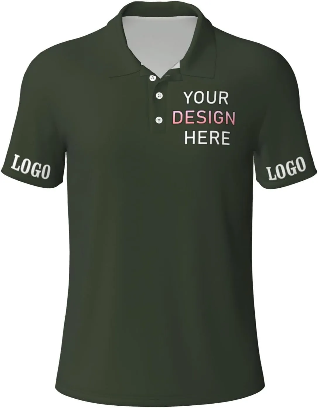 Custom Polo Shirt for Men Design Your Own Personalized Golf T Shirts Tee Front Print Text Photo Logo Name