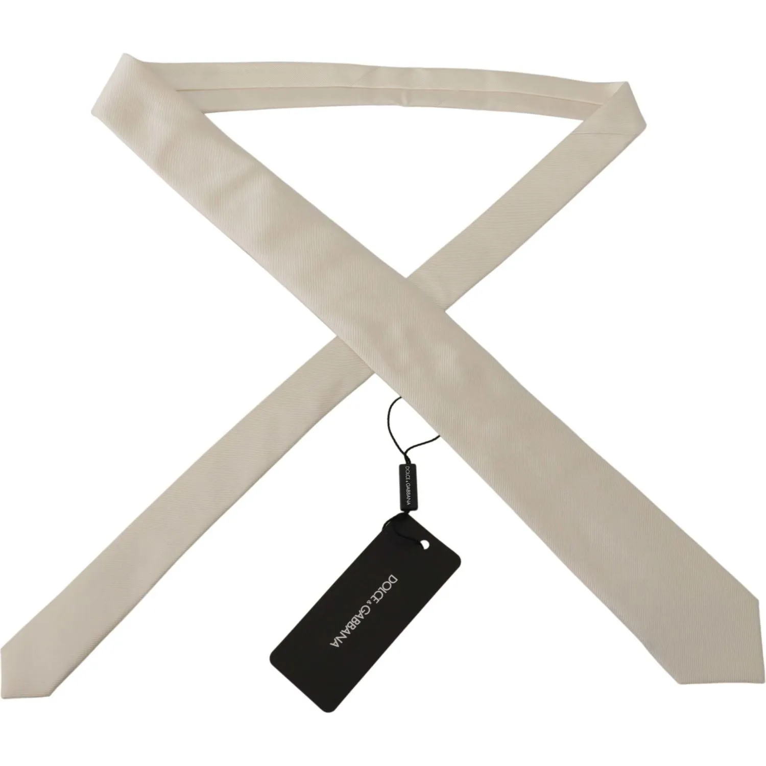 Dolce & Gabbana Elegant White Silk Men's Tie