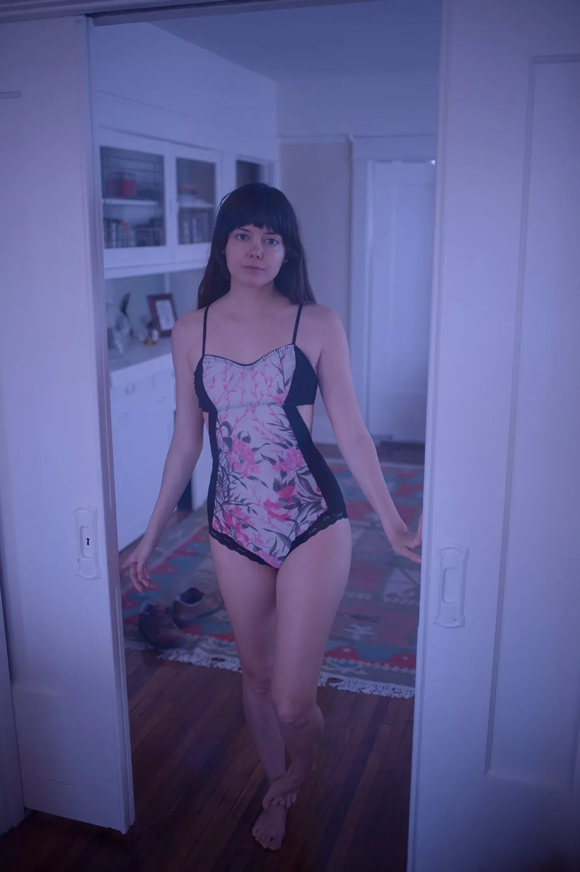 Eternal Daze Bodysuit in Vintage Pink and Grey Floral