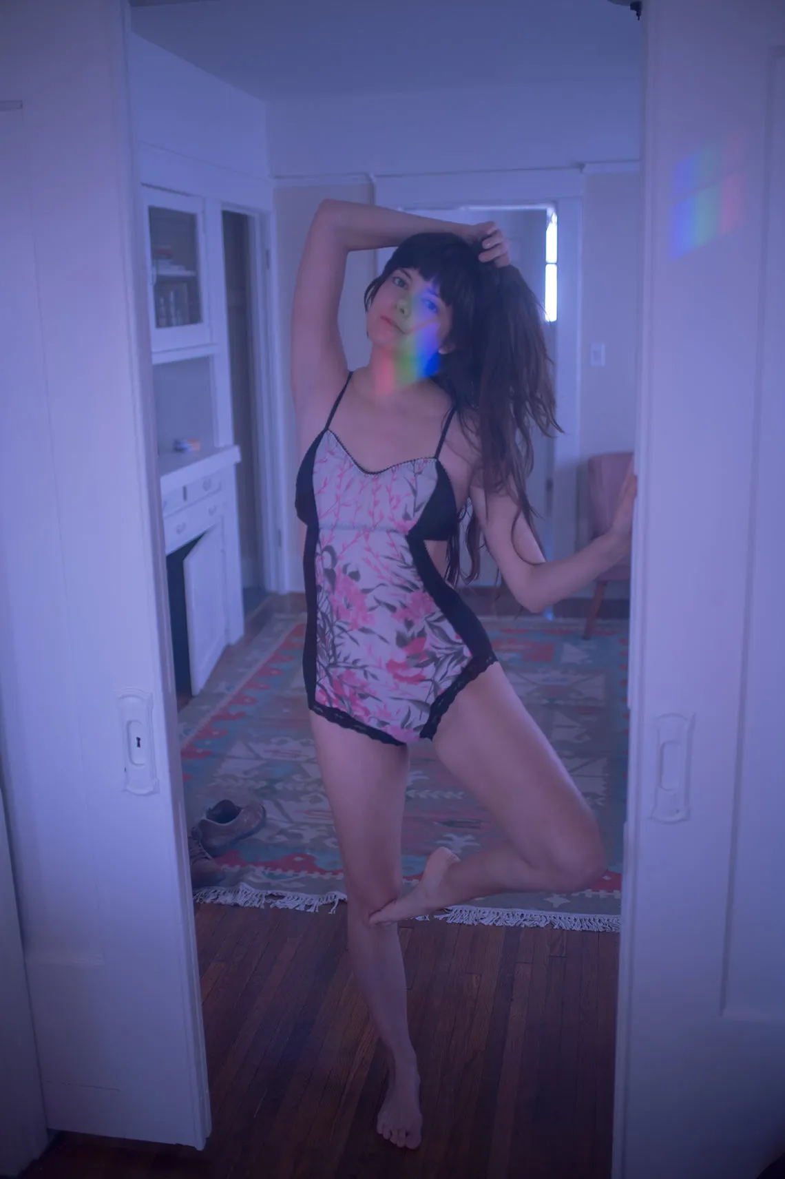 Eternal Daze Bodysuit in Vintage Pink and Grey Floral