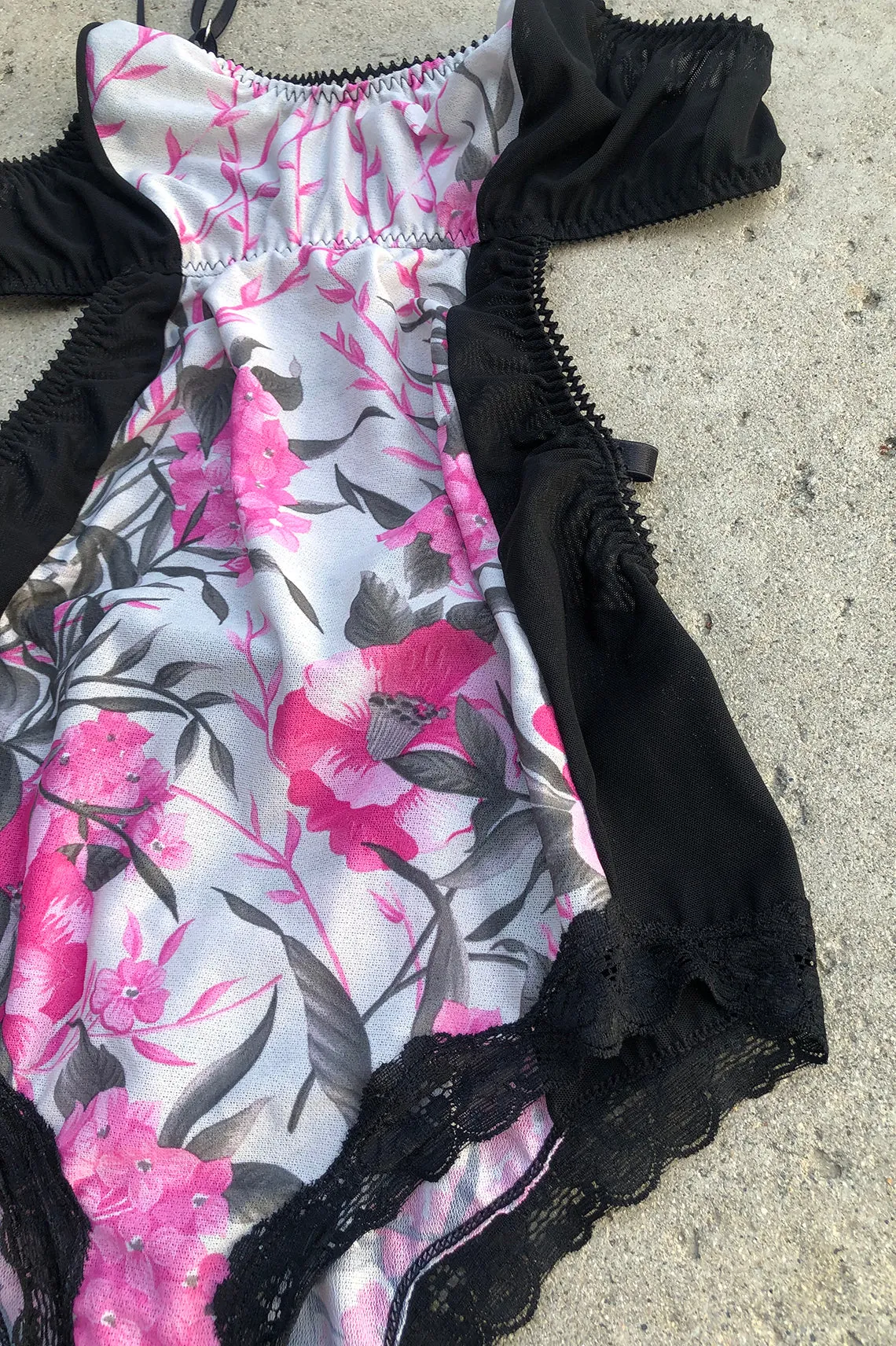 Eternal Daze Bodysuit in Vintage Pink and Grey Floral