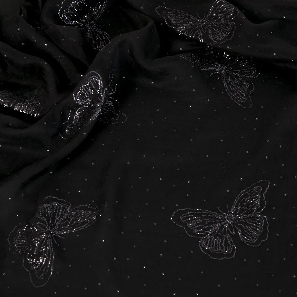 Glitter Butterfly Black Tulle 1567