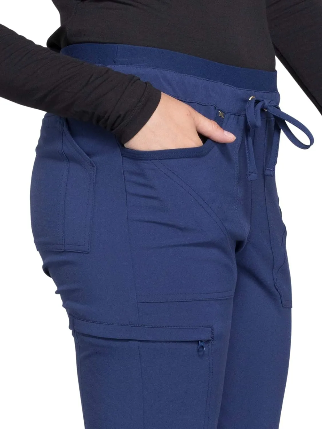Iflex by Cherokee Scrubs for Women, Drawstring Tapered Leg Scrub Pants CK010