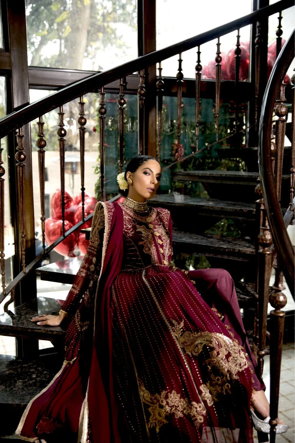 Ittehad Wedding Chiffon Collection 2021 – Borgundy Sienna