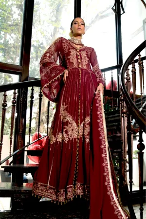 Ittehad Wedding Chiffon Collection 2021 – Borgundy Sienna