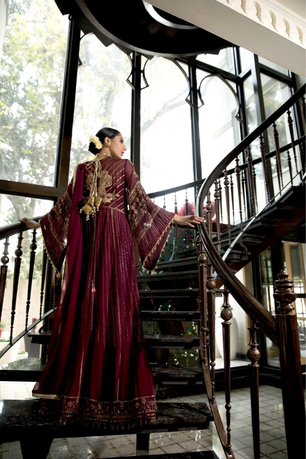 Ittehad Wedding Chiffon Collection 2021 – Borgundy Sienna
