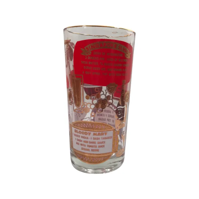 Jeannette Glassware Mid-Century This is How You Do It Glasses Set of 8
