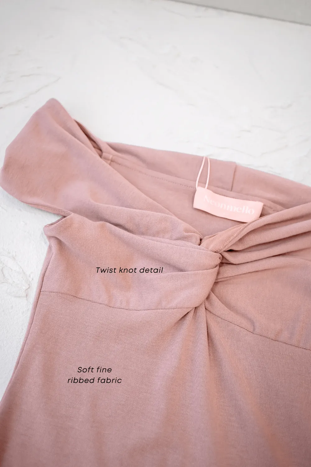 KERRA TWIST KNOT TOP IN MAUVE PINK
