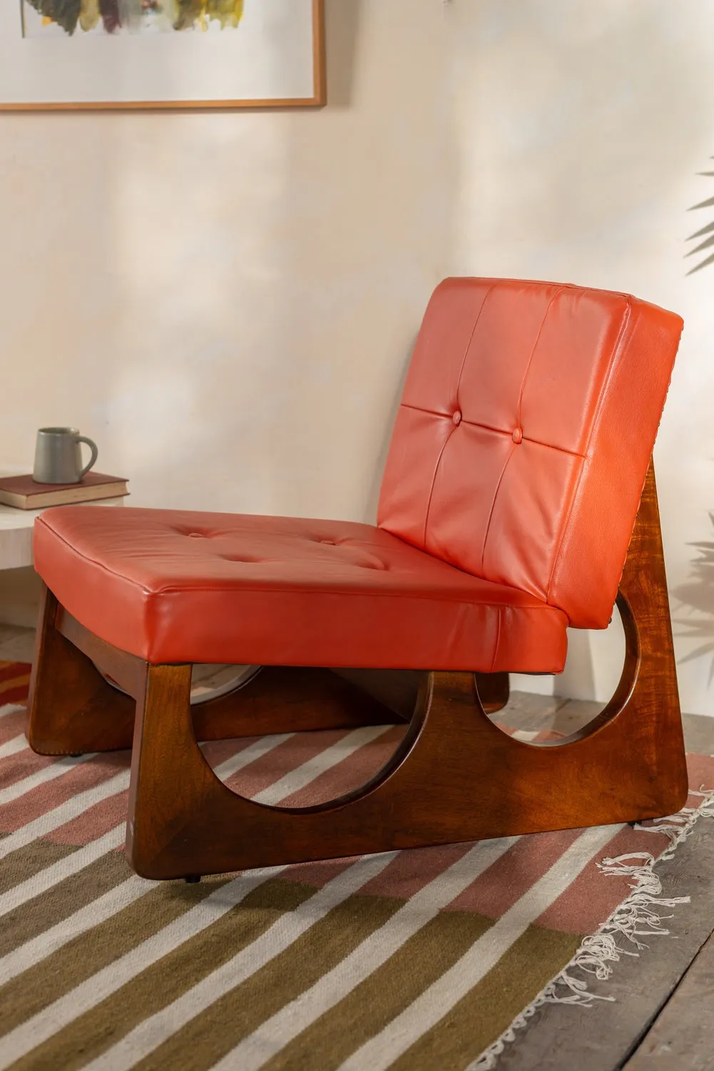 Margot Orange Upholstered Wooden Chair