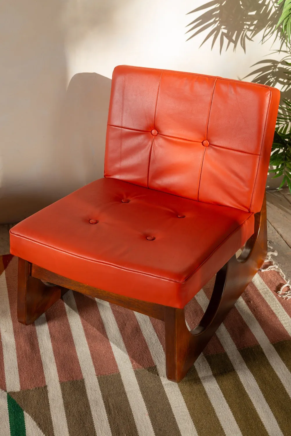Margot Orange Upholstered Wooden Chair