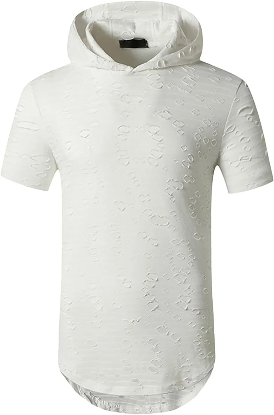 Mens Athletic Hooded Longline T Shirt Lightweight Gym Athletic Hoodie T-Shirts Casual Variety Sport Short Sleeve