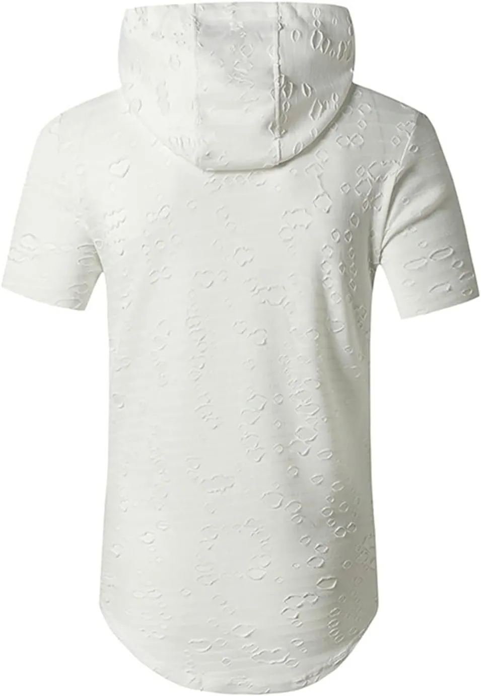 Mens Athletic Hooded Longline T Shirt Lightweight Gym Athletic Hoodie T-Shirts Casual Variety Sport Short Sleeve