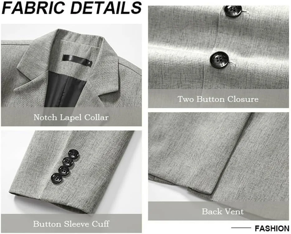 Men's Blazer Sport Coats Casual 2 Button Notched Lapel Lightweight Suit Jackets for Daily Wedding Prom