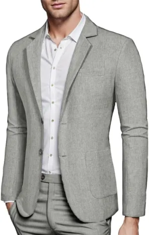 Men's Blazer Sport Coats Casual 2 Button Notched Lapel Lightweight Suit Jackets for Daily Wedding Prom