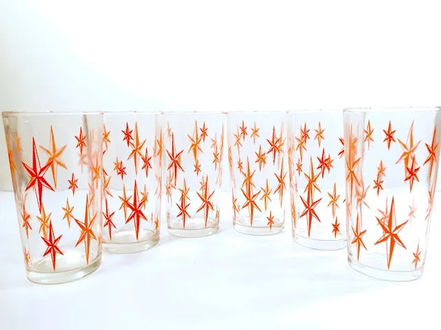 Mid-Century Atomic Star Glasses (Set of 6)