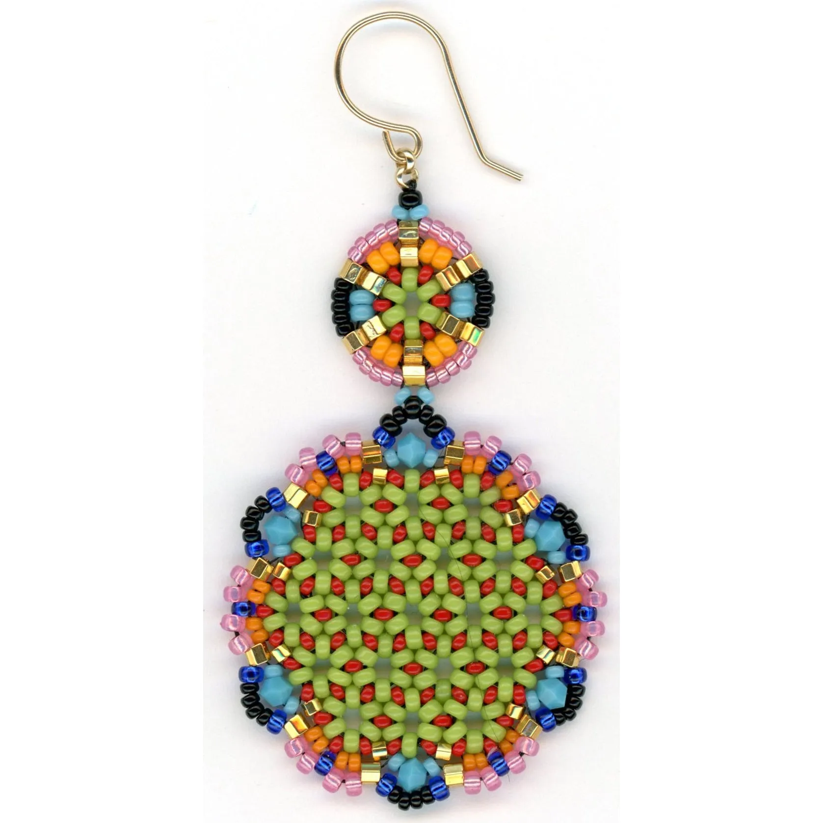 Miguel Ases Mardi Gras Disc Drop with Hook Closure