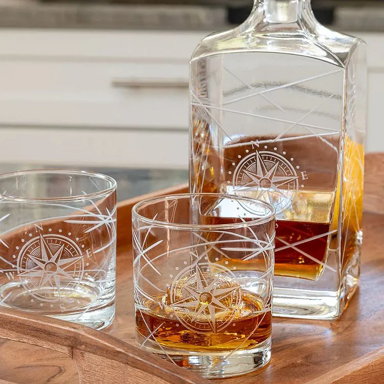 Navigator Compass Rose Whiskey Set