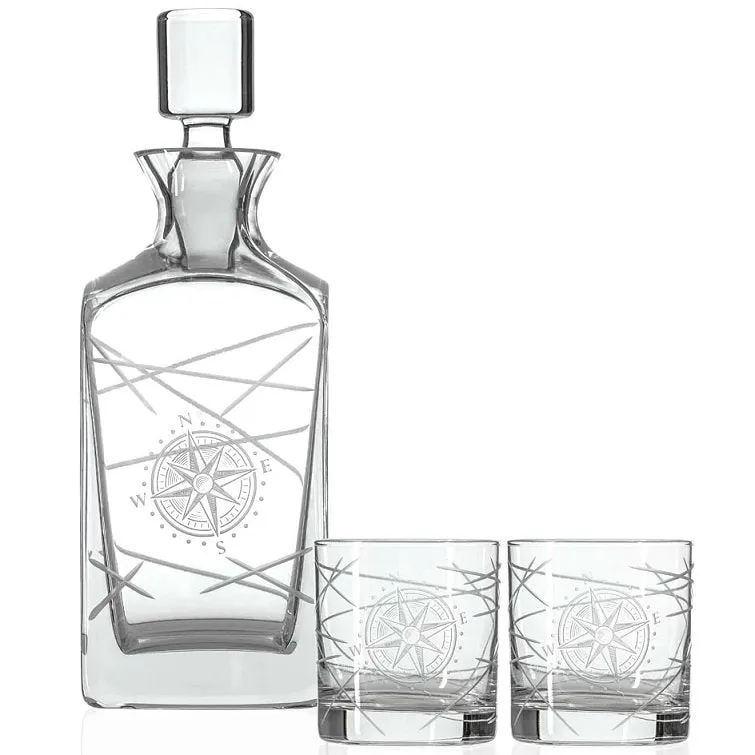 Navigator Compass Rose Whiskey Set