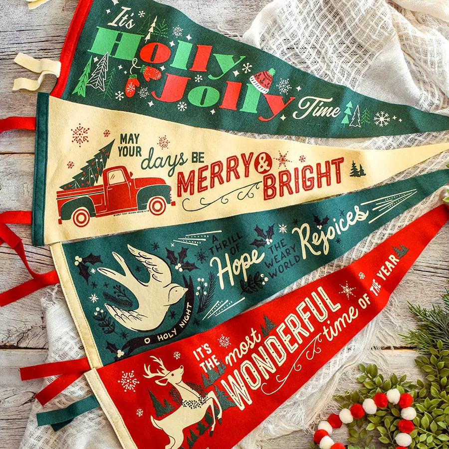 O Holy Night Bird - Printed Wool Pennant